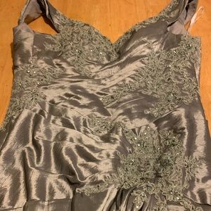 Mother of the Bride Plus Size Silver Dress